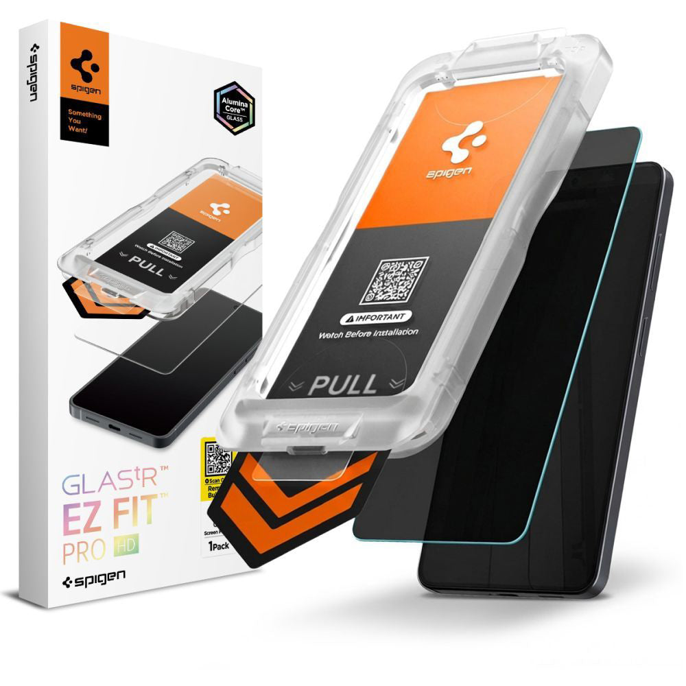 Película de Proteção de Ecrã Privacy Spigen GlastR EZ FIT Pro HD para Samsung Galaxy S26 Plus S947, Vidro Temperado, Full Glue AGL11087