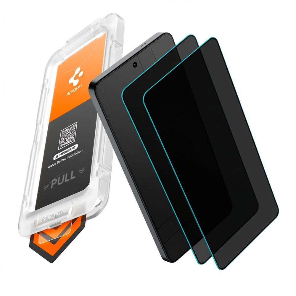 Película de Proteção Ecrã Privacy Spigen GlastR EZ FIT Pro HD para Samsung Galaxy S26 S942, Vidro Temperado, Colagem Total, Conjunto 2 peças AGL11096