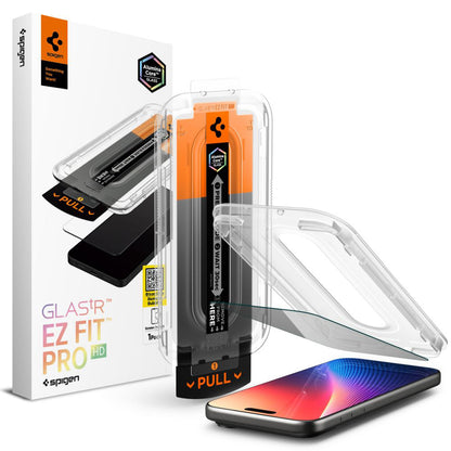 Spigen GlastR EZ FIT Pro Privacy Screen Protector for Apple iPhone 17 Pro / 17 / 16 Pro, Tempered Glass, Full Glue