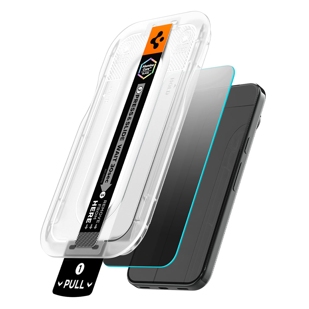 Película protetora de ecrã Privacy Spigen GlastR EZ FIT Pro para Google Pixel 11 / 10, Vidro Temperado, Cola Total, Conjunto de 2 unidades AGL11546