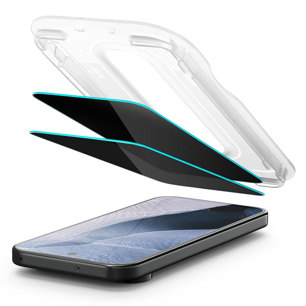 Película protetora de ecrã Privacy Spigen GlastR EZ FIT Pro para Google Pixel 11 / 10, Vidro Temperado, Cola Total, Conjunto de 2 unidades AGL11546