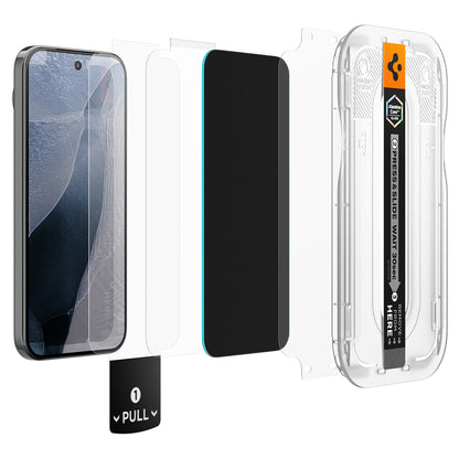 Película protetora de ecrã Privacy Spigen GlastR EZ FIT Pro para Google Pixel 11 Pro / 10 Pro, Vidro Temperado, Cola Total, Conjunto de 2 unidades AGL11481