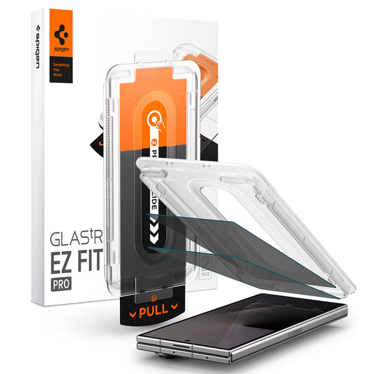 Película protetora de Ecrã Exterior Privacy Spigen GlastR EZ FIT Pro para Samsung Galaxy Z Fold8 Ultra F976, Vidro Temperado, Cola Total, Conjunto de 2 peças