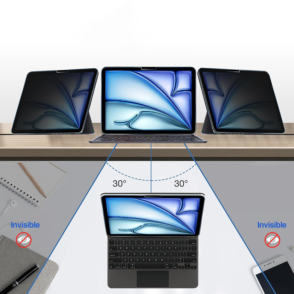 Privacy Screen Protector Techsuit ArmorGlass CrystalHD for Apple iPad Pro 11 (2022), Tempered Glass, Full Glue, Set of 2 pieces
