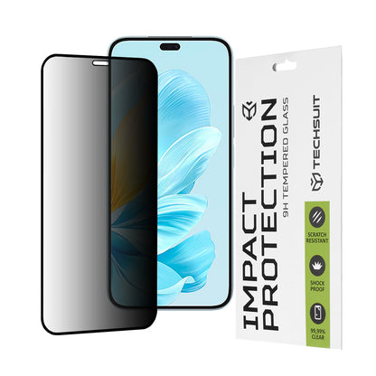 Película protetora de ecrã Privacy Techsuit para Honor 200 Lite, Vidro Temperado, Cola Total, 111D