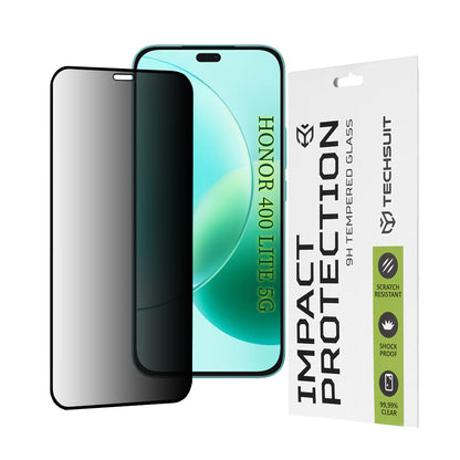 Película protetora de ecrã Privacy Techsuit para Honor 400 Lite / X8c / X8b, Vidro Temperado, Cola Total, 111D