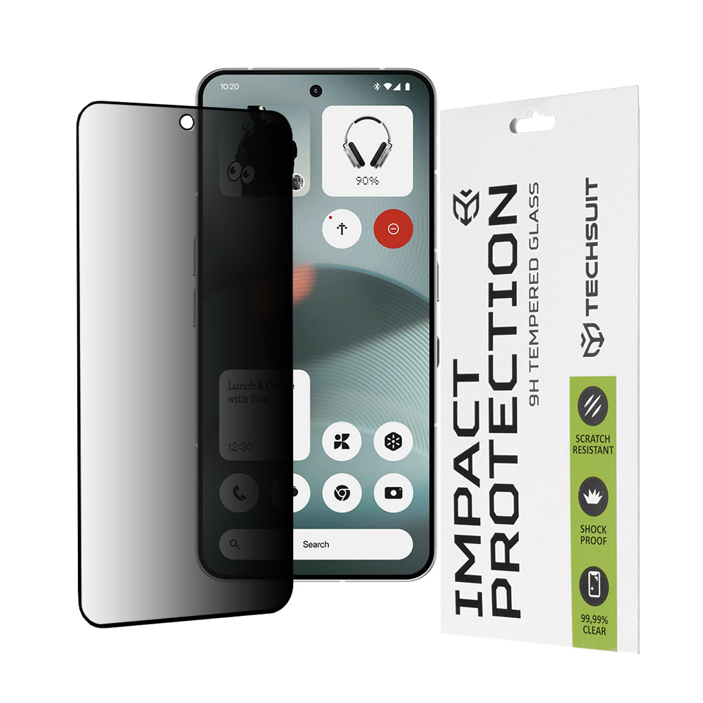 Película protetora de ecrã Privacy Techsuit para Nothing Phone (3), Vidro Temperado, Cola Total, 111D