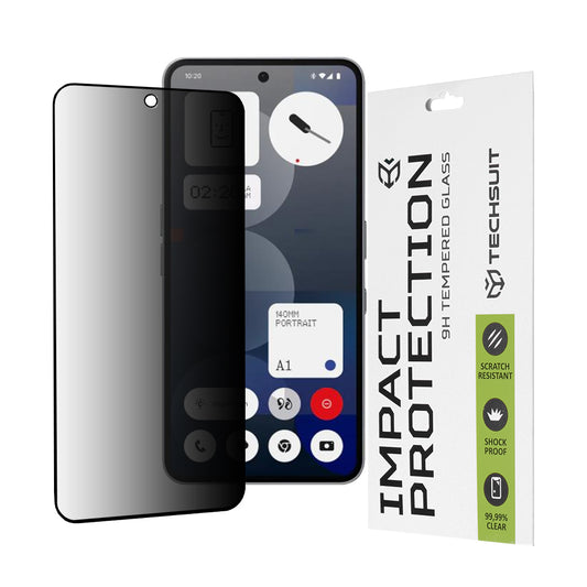 Película protetora de ecrã Privacy Techsuit para Nothing Phone (3a) / Phone (3a) Pro, Vidro Temperado, Cola Total, 111D