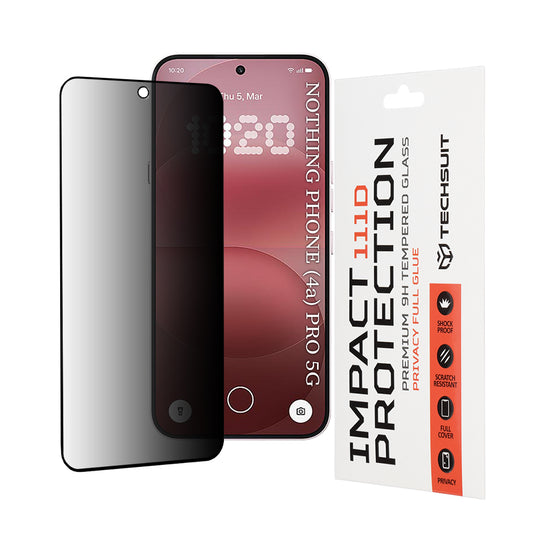 Película de Proteção de Ecrã Privacy Techsuit para Nothing Phone (4a) Pro, Vidro Temperado, Full Glue, 111D