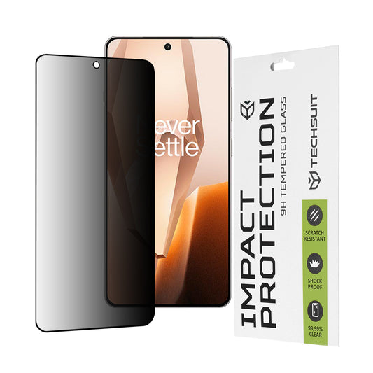 Película protetora de ecrã Privacy Techsuit para OnePlus 13R, Vidro Temperado, Cola Total, 111D