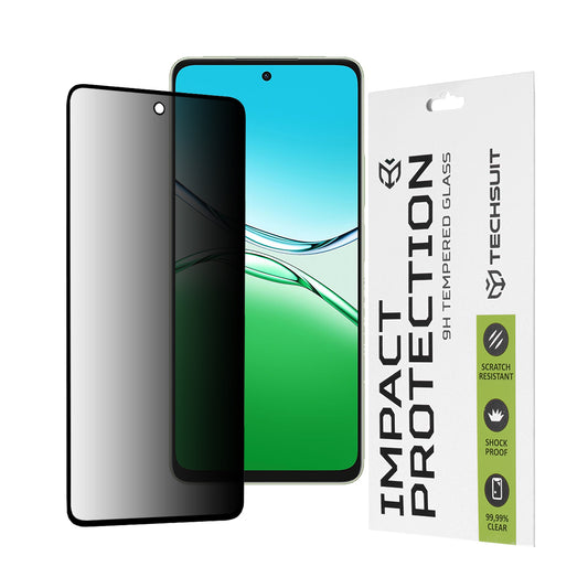 Película de proteção de ecrã Privacy Techsuit para Oppo A5 Pro 4G / A5 Pro, Vidro Temperado, Cola Total, 111D