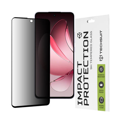 Película protetora de ecrã Privacy Techsuit para Oppo Reno13 FS 5G / Reno13 F 4G / Reno13 F, Vidro Temperado, Cola Total, 111D