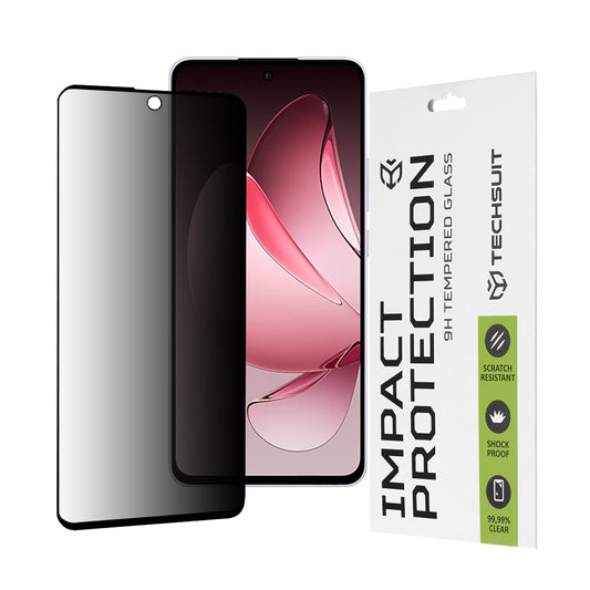 Película protetora de ecrã Privacy Techsuit para Oppo Reno13 FS 5G / Reno13 F 4G / Reno13 F, Vidro Temperado, Cola Total, 111D