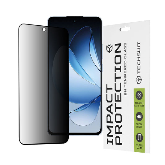 Película protetora de ecrã Privacy Techsuit para Oppo Reno13, Vidro Temperado, Cola Total, 111D