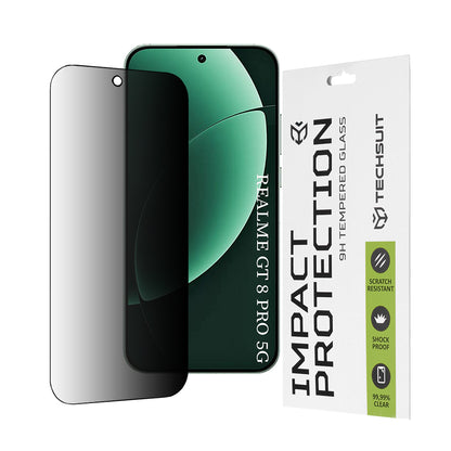 Película de Proteção de Ecrã Privacy Techsuit para Realme GT 8 Pro, Vidro Temperado, Full Glue, 111D