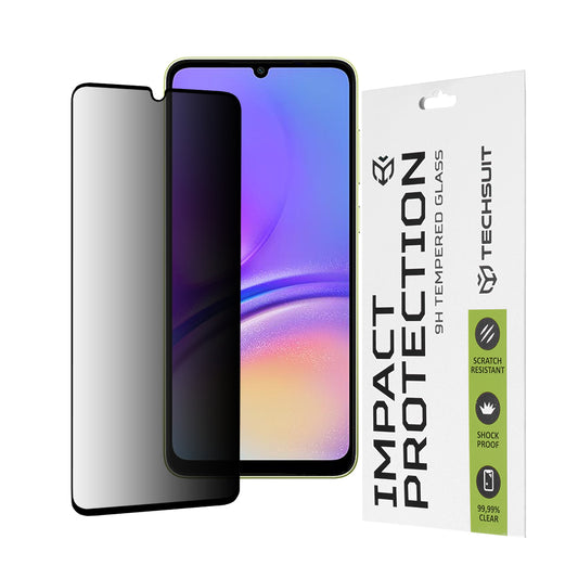 Película protetora de ecrã Privacy Techsuit para Samsung Galaxy A05s A057 / A05 A055, Vidro Temperado, Cola Total, 111D