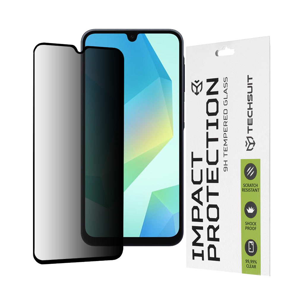 Película protetora de ecrã Privacy Techsuit para Samsung Galaxy A16 5G A166 / A16 4G A165, Vidro Temperado, Cola Total, 111D