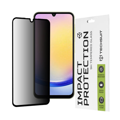 Película protetora de ecrã Privacy Techsuit para Samsung Galaxy A25 A256, Vidro Temperado, Cola Total, 111D