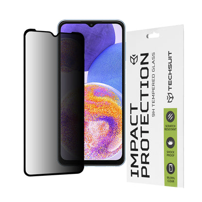 Película protetora de ecrã Privacy Techsuit para Samsung Galaxy M13 M135 / F13 E135 / A23 5G A236 / A23 A235, Vidro Temperado, Cola Total, 111D