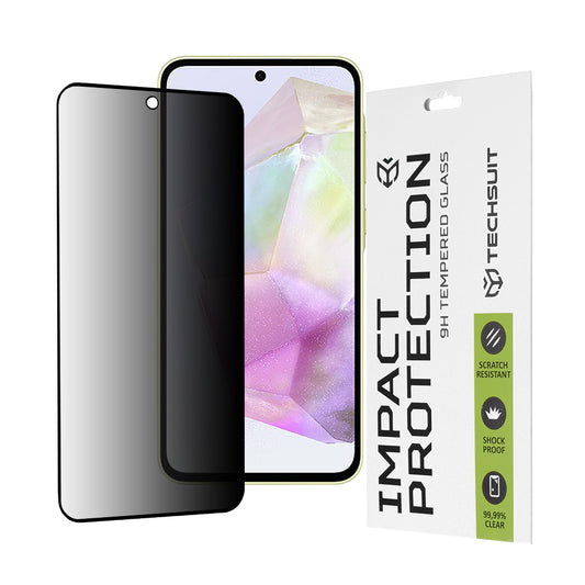 Película protetora de ecrã Privacy Techsuit para Samsung Galaxy M56 M566 / M35 / A55 5G A556 / A35 5G A356, Vidro Temperado, Cola Total, 111D