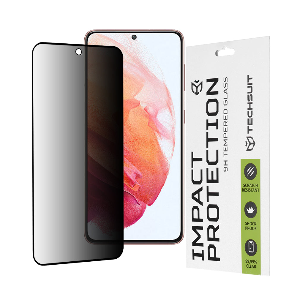 Película protetora de ecrã Privacy Techsuit para Samsung Galaxy S21 5G G991, Vidro Temperado, Cola Total, 111D