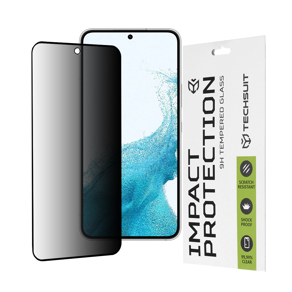 Película protetora de ecrã Privacy Techsuit para Samsung Galaxy S23 S911 / S22 5G S901, Vidro Temperado, Cola Total, 111D