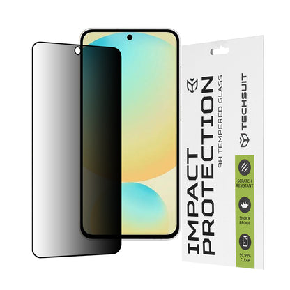 Película protetora de ecrã Privacy Techsuit para Samsung Galaxy S24 FE S721, Vidro Temperado, Cola Total, 111D