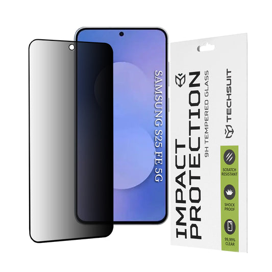 Película protetora de ecrã Privacy Techsuit para Samsung Galaxy S25 FE, Vidro Temperado, Cola Total, 111D