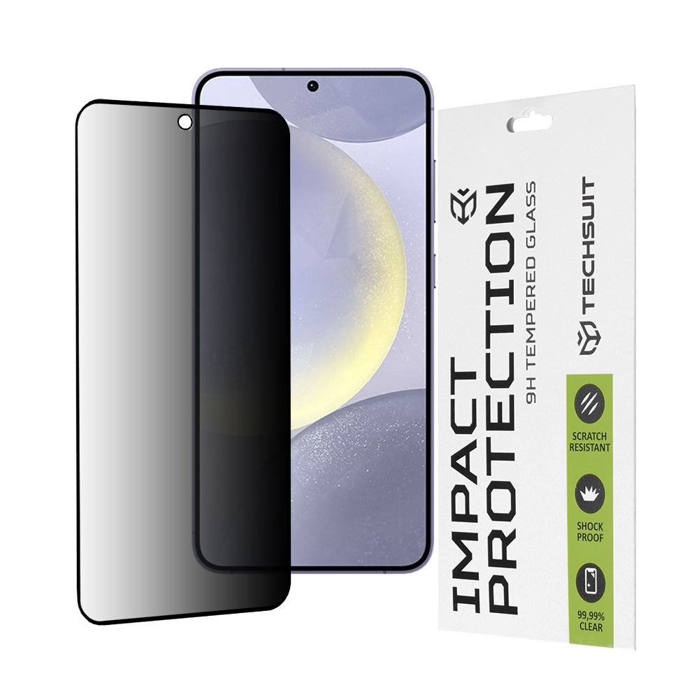 Película protetora de ecrã Privacy Techsuit para Samsung Galaxy S25+ S936 / S24+ S926, Vidro Temperado, Cola Total, 111D