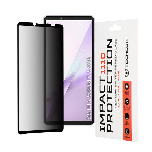 Película protetora de ecrã Privacy Techsuit para Sony Xperia 10 VIII, Vidro Temperado, Cola Total, 111D