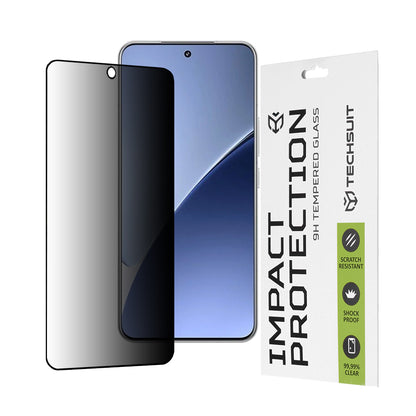 Película protetora de ecrã Privacy Techsuit para Xiaomi 15, Vidro Temperado, Cola Total, 111D