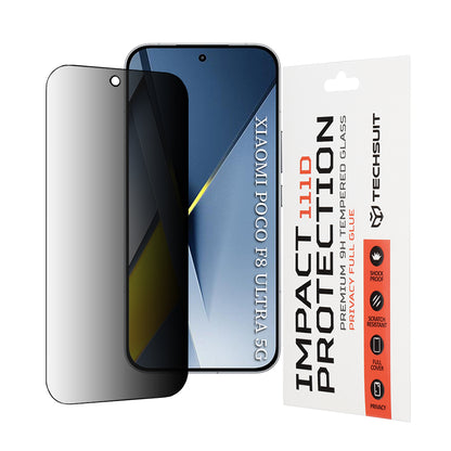 Película de Proteção de Ecrã Privacy Techsuit para Xiaomi Poco F8 Ultra, Vidro Temperado, Full Glue, 111D