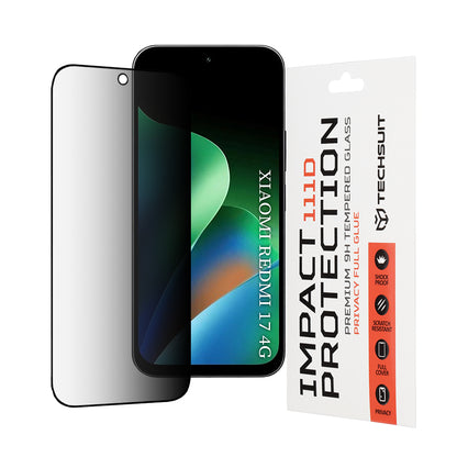 Película protetora de ecrã Privacy Techsuit para Xiaomi Redmi 17 5G / 17 4G, Vidro Temperado, Cola Total, 111D