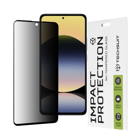 Película protetora de ecrã Privacy Techsuit para Xiaomi Redmi Note 14 4G (Regional) / Note 14 5G, Vidro Temperado, Cola Total, 111D