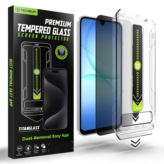 Película protetora de ecrã Privacy Techsuit TitanGlass CrystalHD para Samsung Galaxy A17 5G / A16 5G A166, Vidro Temperado, Cola Total