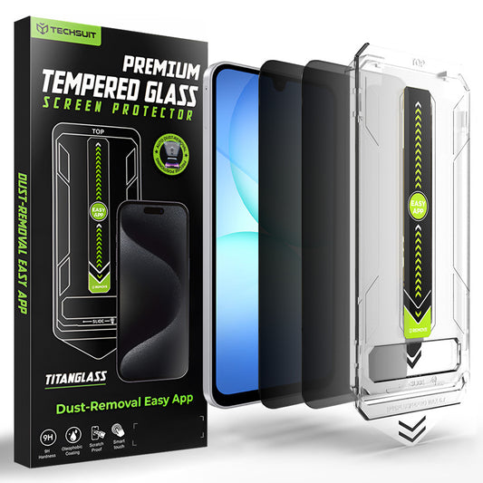 Película protetora de ecrã Privacy Techsuit TitanGlass CrystalHD para Samsung Galaxy A17 5G / A16 5G A166, Vidro Temperado, Cola Total, Conjunto de 2 unidades