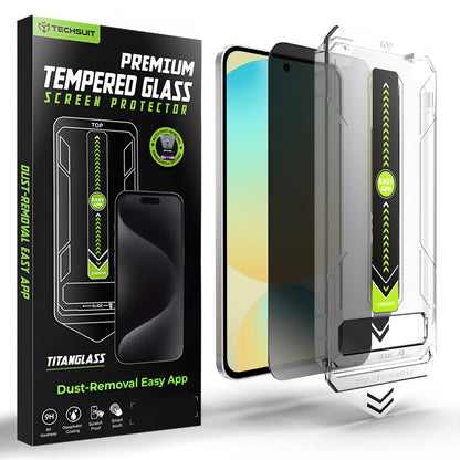 Película protetora de ecrã Privacy Techsuit TitanGlass CrystalHD para Samsung Galaxy S24 FE S721, Vidro Temperado, Cola Total