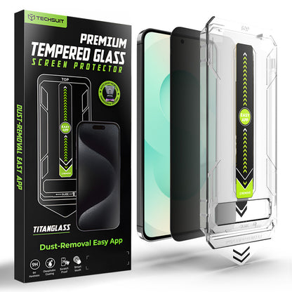Película de Proteção de Ecrã Privacy Techsuit TitanGlass CrystalHD para Samsung Galaxy S26 Plus, Vidro Temperado, Full Glue