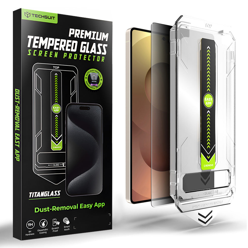 Película de Proteção de Ecrã Privacy Techsuit TitanGlass CrystalHD para Samsung Galaxy S26 Ultra S948, Vidro Temperado, Full Glue