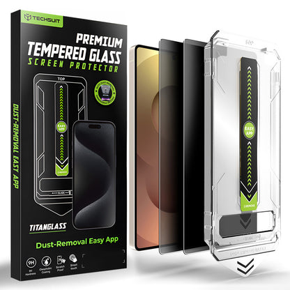 Película de Proteção de Ecrã Privacy Techsuit TitanGlass CrystalHD para Samsung Galaxy S26 Ultra S948, Vidro Temperado, Full Glue, Conjunto de 2 peças.