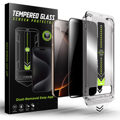 Película protetora de ecrã Privacy Techsuit TitanGlass para Apple iPhone 16 / 15, Vidro Temperado, Cola Total
