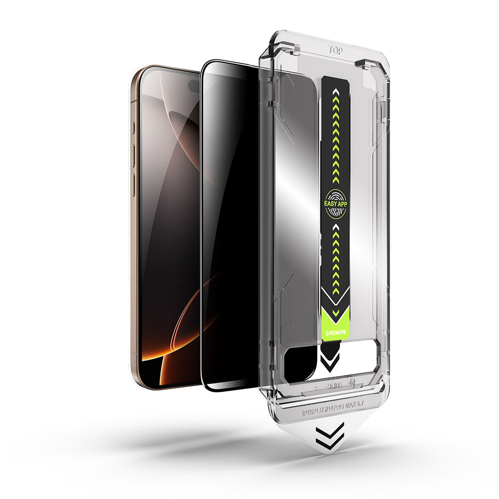 Película de Proteção de Ecrã Privacy Techsuit TitanGlass para Apple iPhone 17 / 16 Pro, Vidro Temperado, Full Glue
