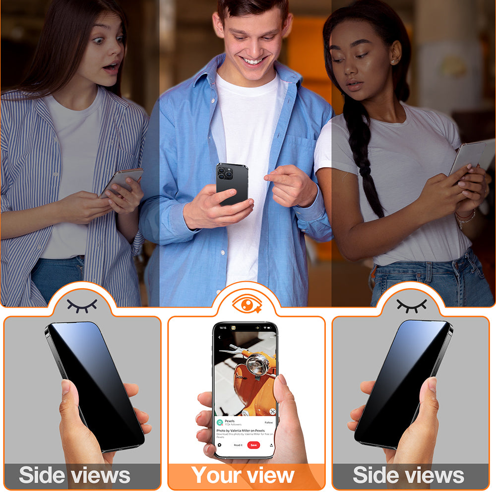 Película de Proteção de Ecrã Privacy Torras GlassGo Epic para Apple iPhone 15 Pro Max, Vidro Temperado, Full Glue
