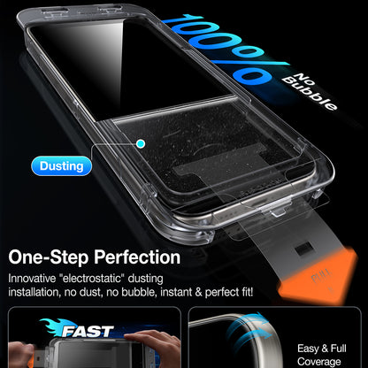 Película de proteção de ecrã Privacy Torras GlassGo Install Master para Apple iPhone 16 Pro Max, Vidro Temperado, Cola Total