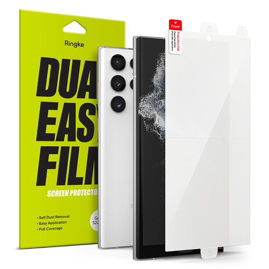 Película Protetora de Ecrã Ringke Dual Easy para Samsung Galaxy S22 Ultra 5G S908, Plástico, Conjunto de 2 peças