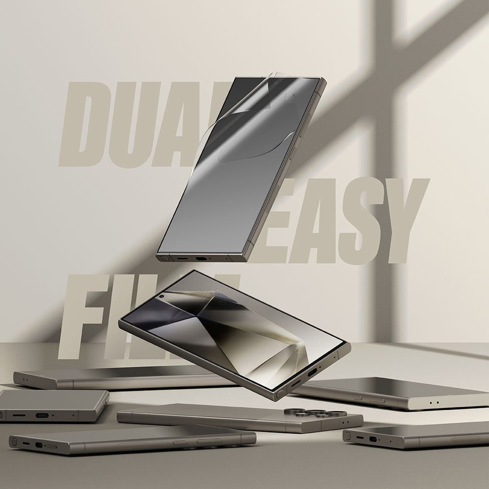 Película Protetora de Ecrã Ringke Dual Easy para Samsung Galaxy S24 Ultra S928, Plástico, Conjunto de 2 peças