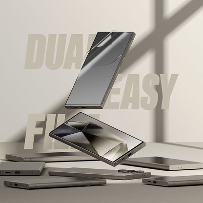 Película Protetora de Ecrã Ringke Dual Easy para Samsung Galaxy S24 Ultra S928, Plástico, Conjunto de 2 peças