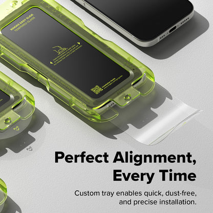 Película protetora de ecrã Ringke Easy Slide para Apple iPhone 17 Pro Max, Vidro Temperado, Cola Total, Conjunto de 2 unidades