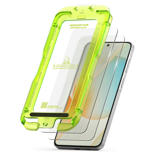 Película Protetora de Ecrã Ringke Easy Slide para Samsung Galaxy A57 5G, Vidro Temperado, Colagem Total, Conjunto de 2 peças