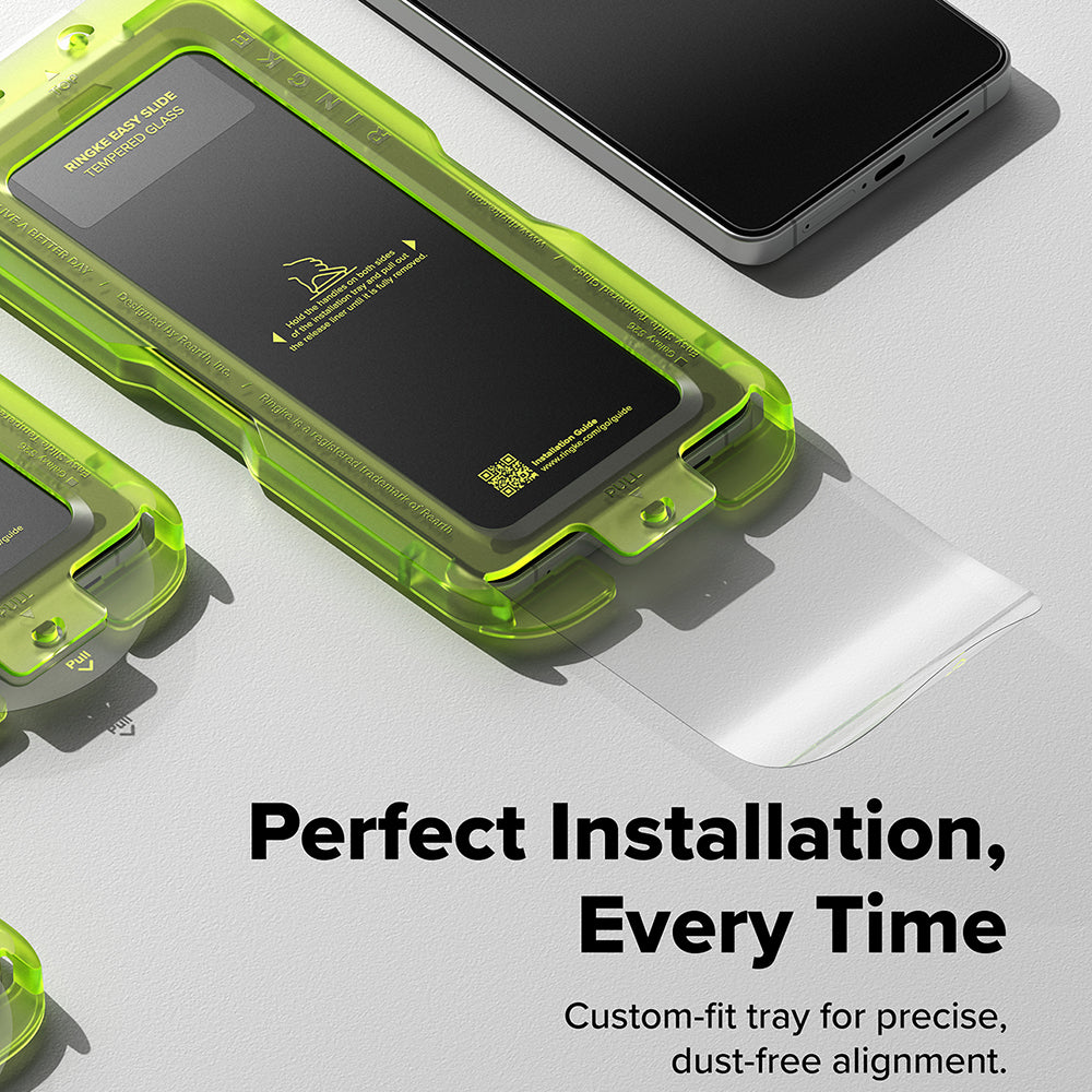 Película Protetora de Ecrã Ringke Easy Slide para Samsung Galaxy S26 S942, Vidro Temperado, Colagem Total, Conjunto de 2 Peças